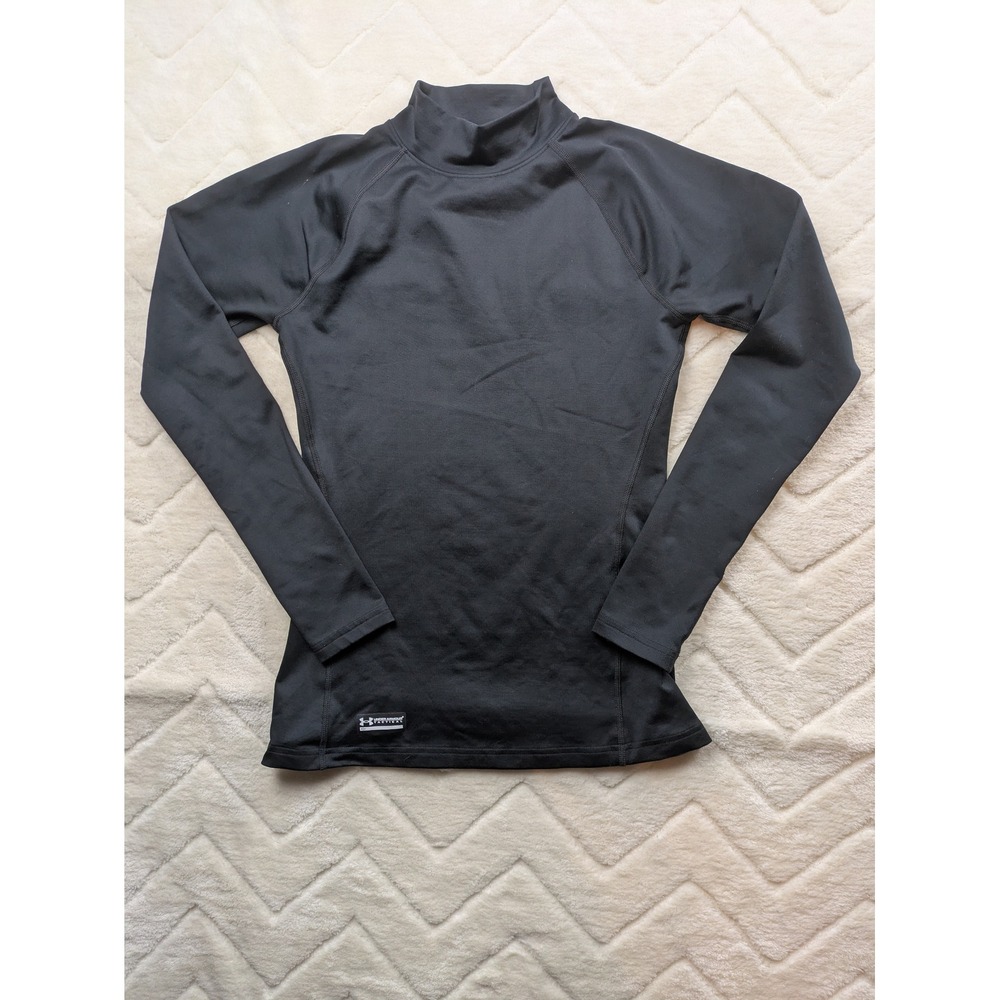 Under Armour Tactical ColdGear Mock Neck Fitted Base Layer Shirt Black Small